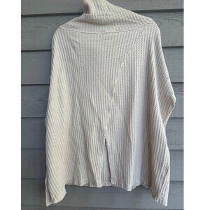 Free People Stone Waffle Knit Cocoon Cardigan Sweater Women’s L Beige Open Back